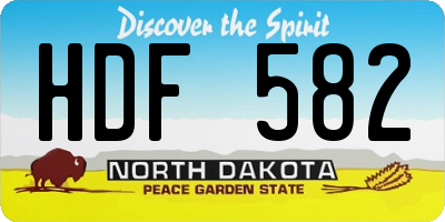 ND license plate HDF582