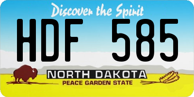 ND license plate HDF585