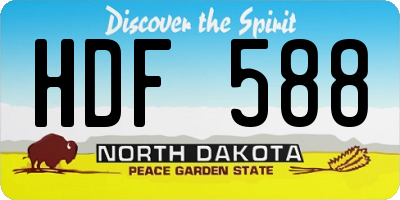 ND license plate HDF588