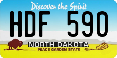 ND license plate HDF590