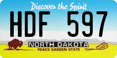 ND license plate HDF597