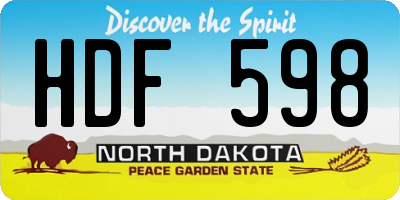 ND license plate HDF598