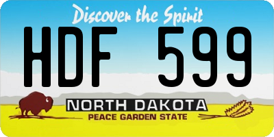 ND license plate HDF599