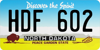 ND license plate HDF602