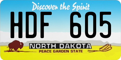 ND license plate HDF605