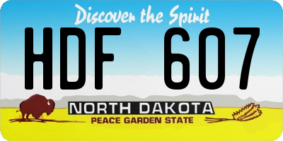 ND license plate HDF607