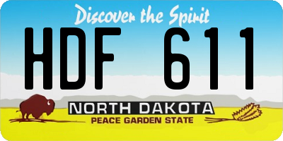 ND license plate HDF611