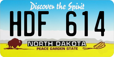 ND license plate HDF614