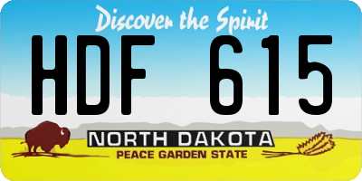 ND license plate HDF615