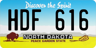 ND license plate HDF616