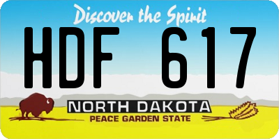 ND license plate HDF617
