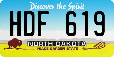 ND license plate HDF619