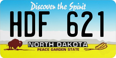 ND license plate HDF621