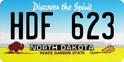 ND license plate HDF623