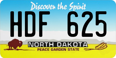 ND license plate HDF625