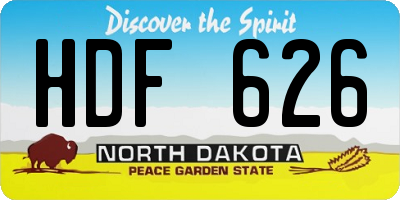 ND license plate HDF626
