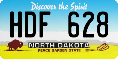 ND license plate HDF628