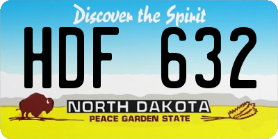 ND license plate HDF632
