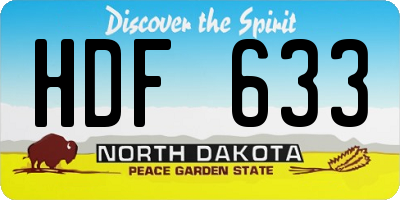 ND license plate HDF633