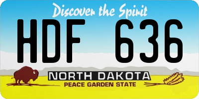 ND license plate HDF636