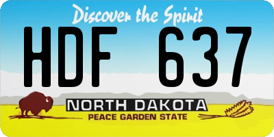 ND license plate HDF637