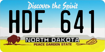 ND license plate HDF641