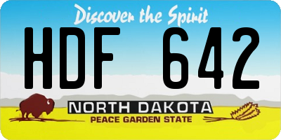 ND license plate HDF642