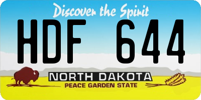 ND license plate HDF644