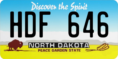 ND license plate HDF646