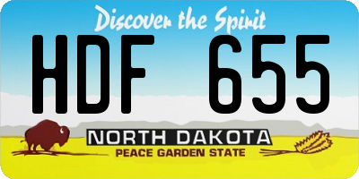 ND license plate HDF655