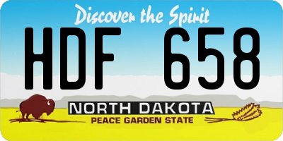 ND license plate HDF658