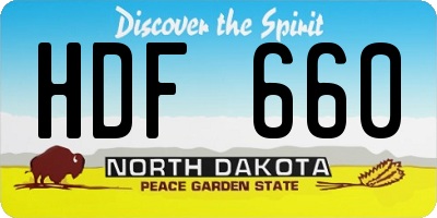 ND license plate HDF660