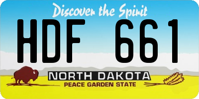 ND license plate HDF661