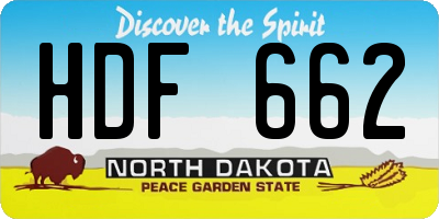 ND license plate HDF662