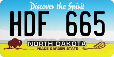 ND license plate HDF665