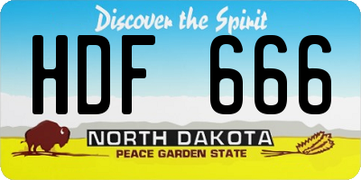 ND license plate HDF666