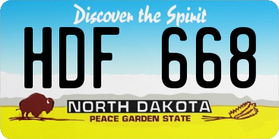 ND license plate HDF668