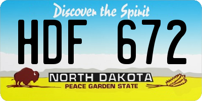 ND license plate HDF672