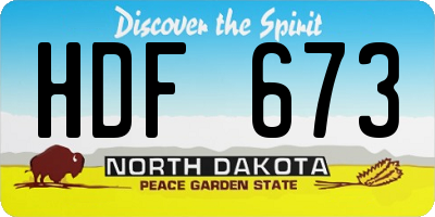 ND license plate HDF673