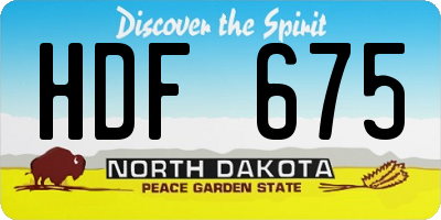 ND license plate HDF675