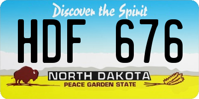 ND license plate HDF676