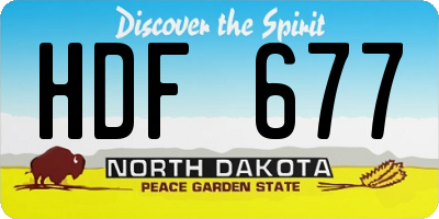 ND license plate HDF677