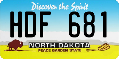 ND license plate HDF681