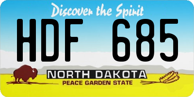 ND license plate HDF685