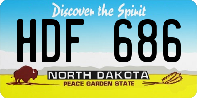 ND license plate HDF686
