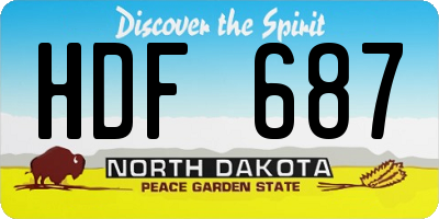ND license plate HDF687
