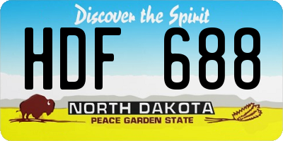 ND license plate HDF688