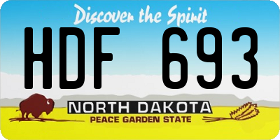 ND license plate HDF693