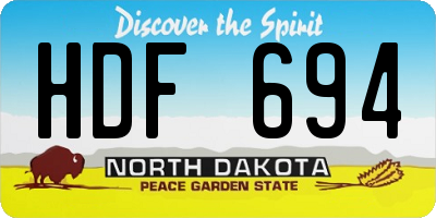 ND license plate HDF694
