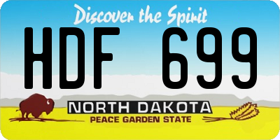 ND license plate HDF699